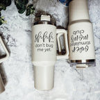 Don't Bug Me 40oz Insulated Tumbler With Handle Lid Straw Travel Mug BandsCo Straps