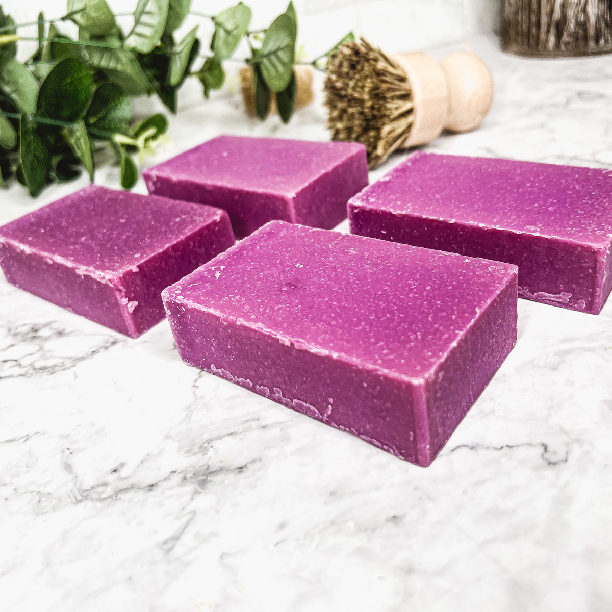 Patchouli Raspberry Soap Bar 4.5oz Exfoliating Sea Salt Natural Fragrance BandsCo Straps