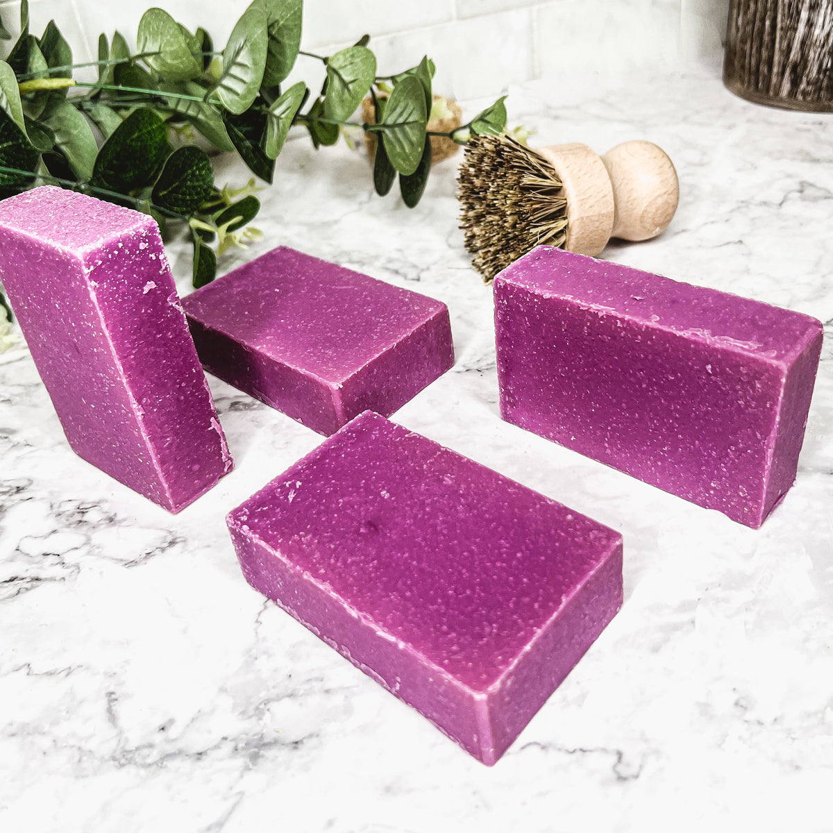 Patchouli Raspberry Soap Bar 4.5oz Exfoliating Sea Salt Natural Fragrance BandsCo Straps