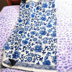Chinoiserie Tea Towels 100% Cotton Oversized Embroidered Dish Towels Tassels BandsCo Straps