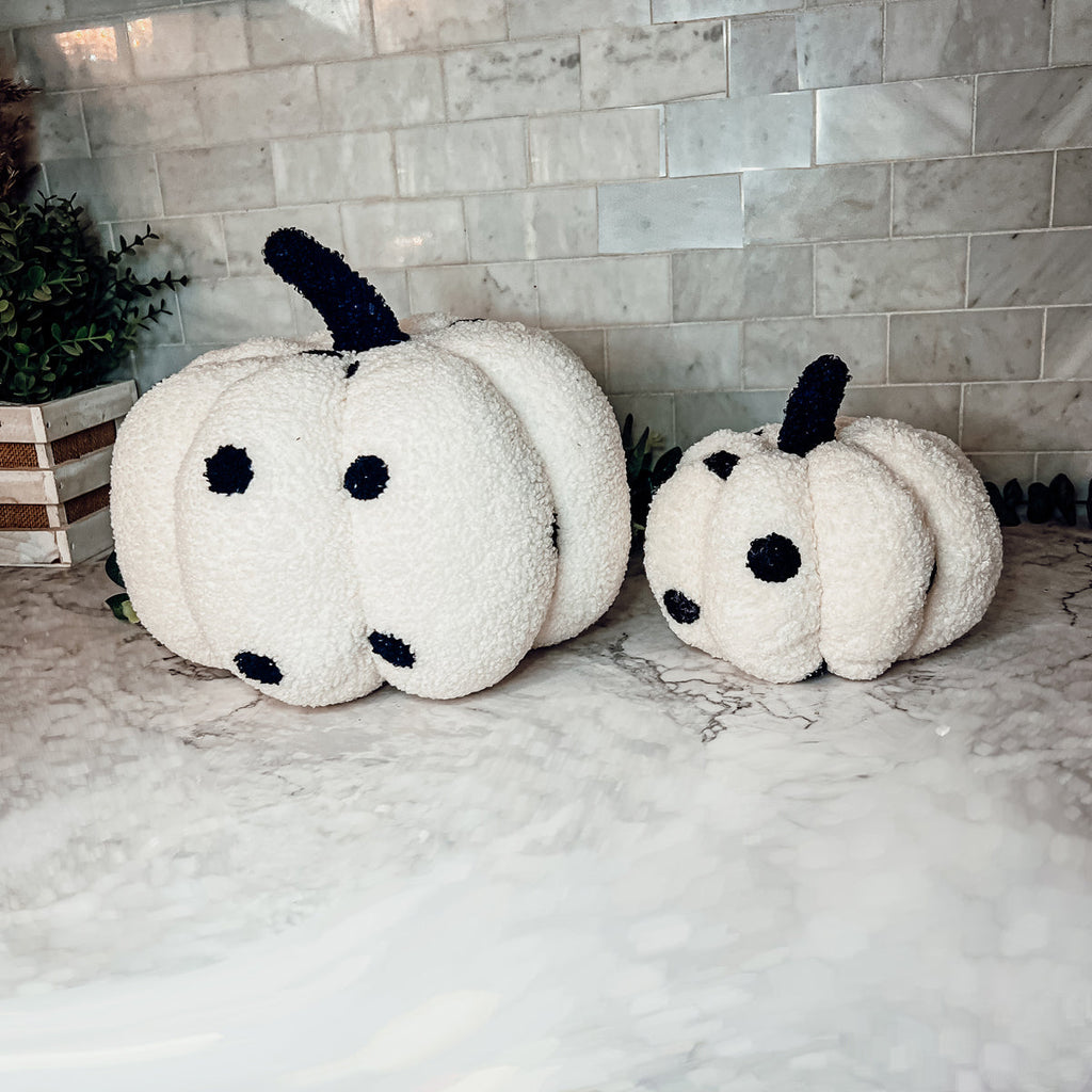 Plush Pumpkin Throw Pillow Decorative Fall Pillow Soft Cuddle Pumpkin Decor BandsCo Straps