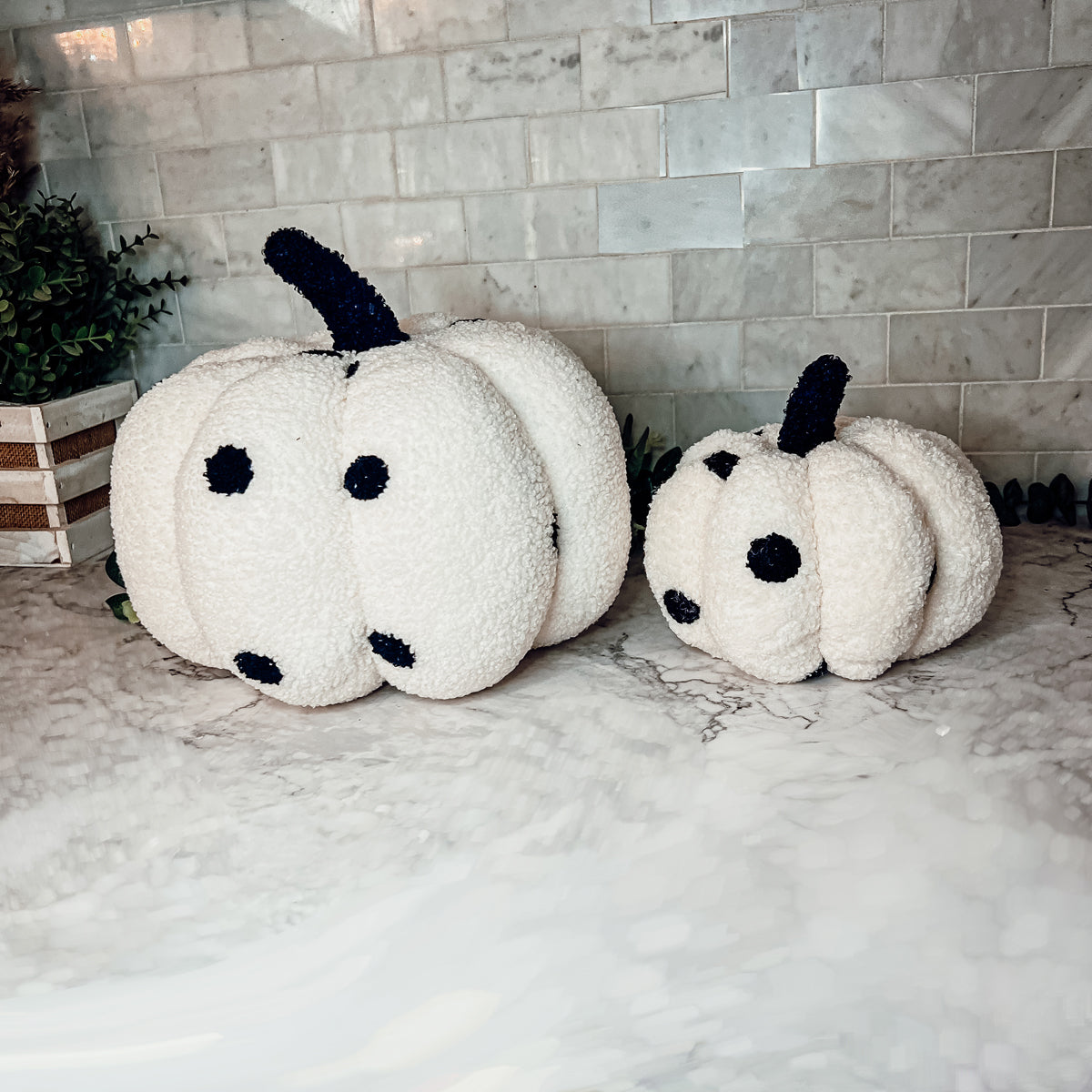Plush Pumpkin Throw Pillow Decorative Fall Pillow Soft Cuddle Pumpkin Decor BandsCo Straps