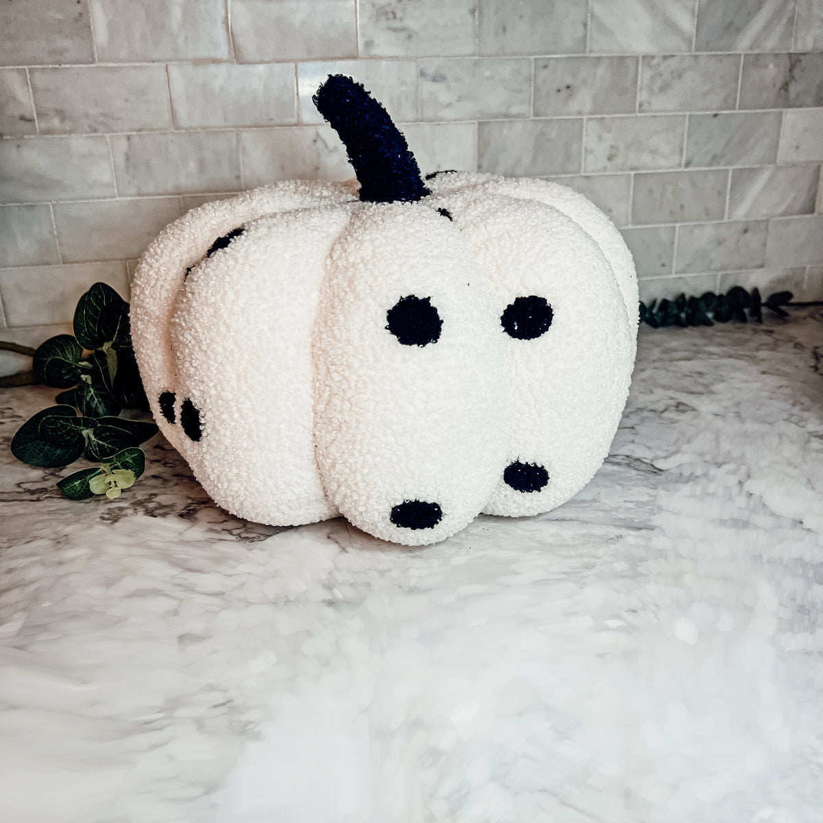 Plush Pumpkin Throw Pillow Decorative Fall Pillow Soft Cuddle Pumpkin Decor BandsCo Straps