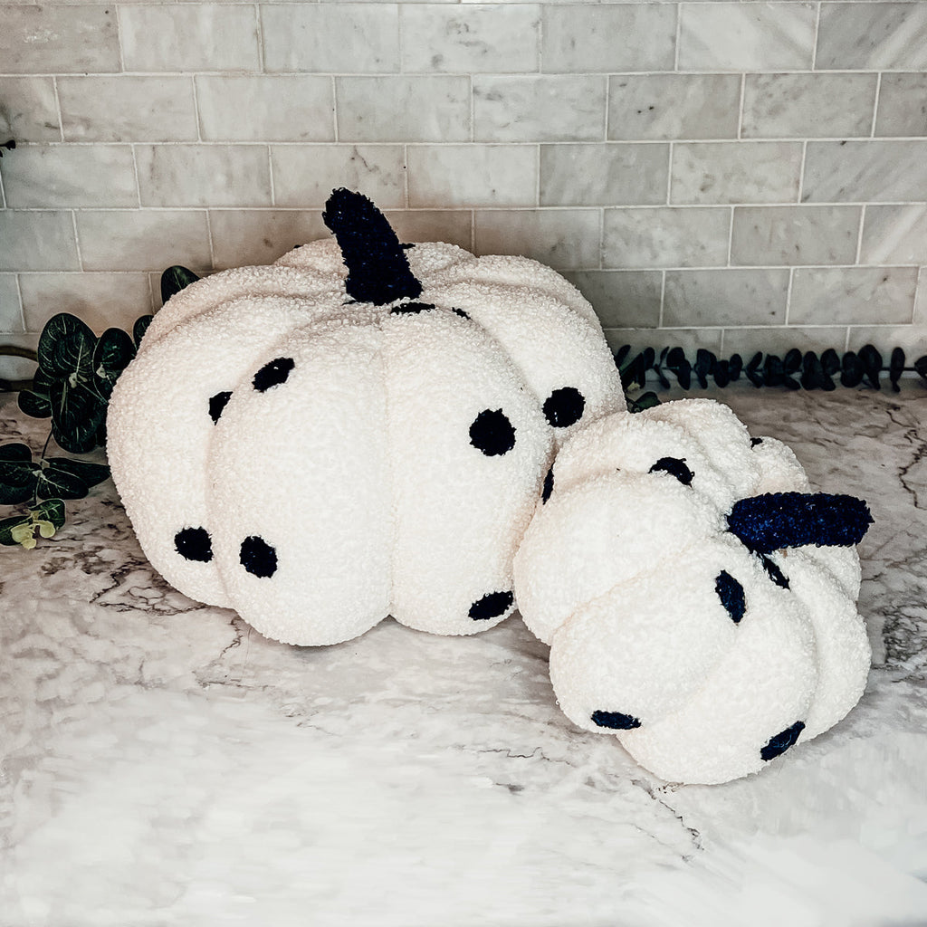 Plush Pumpkin Throw Pillow Decorative Fall Pillow Soft Cuddle Pumpkin Decor BandsCo Straps