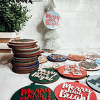 Imperfect Merry Bright 3D Handcrafted Wooden Christmas Ornament Set Limited Edition Tree Hanging Decor