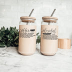 17oz Glass Tumbler With Bamboo Lid And Straw Reusable Insulated Cup For Coffee Tea Beer BandsCo Straps