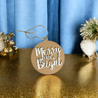 Imperfect Merry Bright 3D Handcrafted Wooden Christmas Ornament Set Limited Edition Tree Hanging Decor