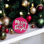 Imperfect Merry Bright 3D Handcrafted Wooden Christmas Ornament Set Limited Edition Tree Hanging Decor