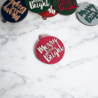 Imperfect Merry Bright 3D Handcrafted Wooden Christmas Ornament Set Limited Edition Tree Hanging Decor