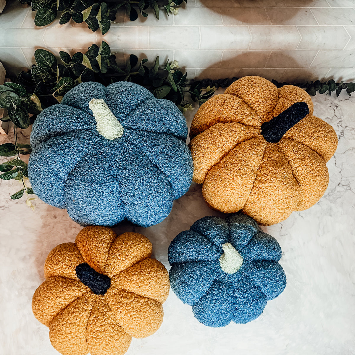 Plush Pumpkin Throw Pillow Decorative Fall Pillow Soft Cuddle Pumpkin Decor BandsCo Straps