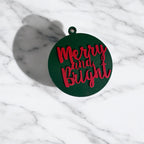 Imperfect Merry Bright 3D Handcrafted Wooden Christmas Ornament Set Limited Edition Tree Hanging Decor