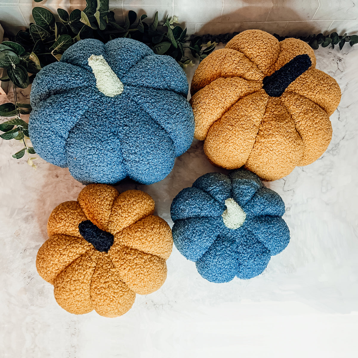 Plush Pumpkin Throw Pillow Decorative Fall Pillow Soft Cuddle Pumpkin Decor BandsCo Straps