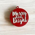 Imperfect Merry Bright 3D Handcrafted Wooden Christmas Ornament Set Limited Edition Tree Hanging Decor