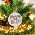 Imperfect Merry Bright 3D Handcrafted Wooden Christmas Ornament Set Limited Edition Tree Hanging Decor