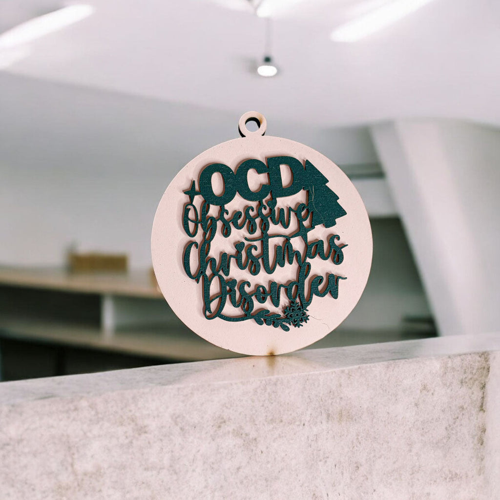 Handcrafted 3D Wooden Christmas Ornaments Imperfect OCD Style Limited Edition Tree Hanging Decor BandsCo Straps