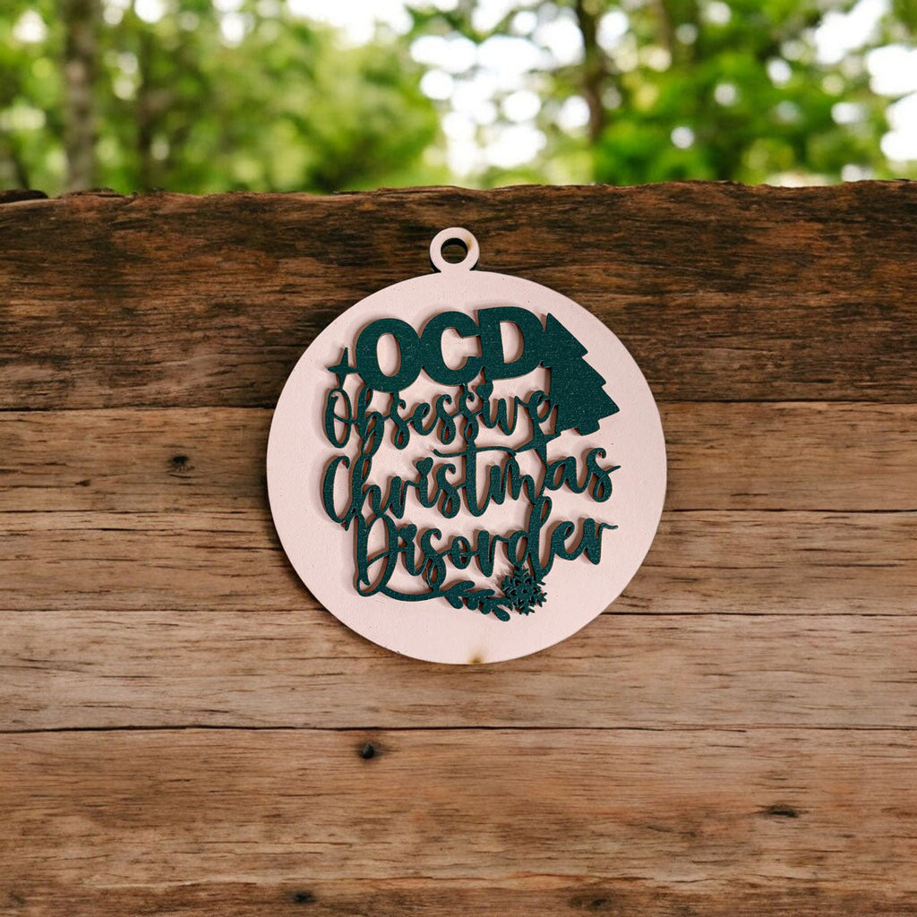 Handcrafted 3D Wooden Christmas Ornaments Imperfect OCD Style Limited Edition Tree Hanging Decor BandsCo Straps