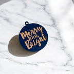 Imperfect Merry Bright 3D Handcrafted Wooden Christmas Ornament Set Limited Edition Tree Hanging Decor