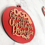 Handcrafted 3D Wooden Christmas Ornaments Imperfect OCD Style Limited Edition Tree Hanging Decor BandsCo Straps