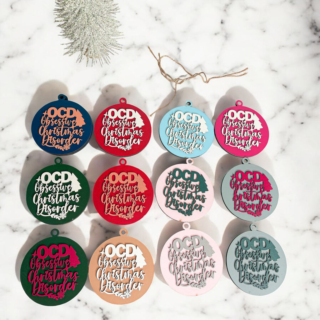 Handcrafted 3D Wooden Christmas Ornaments Imperfect OCD Style Limited Edition Tree Hanging Decor BandsCo Straps
