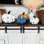 Plush Pumpkin Throw Pillow Decorative Fall Pillow Soft Cuddle Pumpkin Decor BandsCo Straps