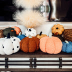 Plush Pumpkin Throw Pillow Decorative Fall Pillow Soft Cuddle Pumpkin Decor BandsCo Straps