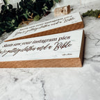 Handmade Wood Christmas Sign Santa Saw Your Instagram He Is Getting You Clothes And A Bible Mantel BandsCo Straps