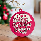 Handcrafted 3D Wooden Christmas Ornaments Imperfect OCD Style Limited Edition Tree Hanging Decor BandsCo Straps