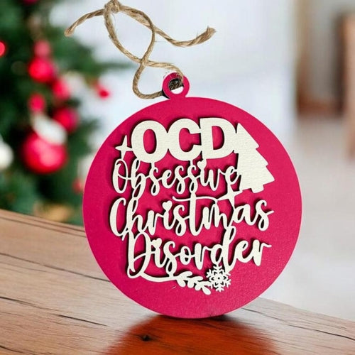 Handcrafted 3D Wooden Christmas Ornaments Imperfect OCD Style Limited Edition Tree Hanging Decor BandsCo Straps
