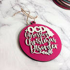Handcrafted 3D Wooden Christmas Ornaments Imperfect OCD Style Limited Edition Tree Hanging Decor BandsCo Straps