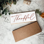 Give Thanks Rustic Wall Sign Set 10x4x1 Inch, Rust Background White Script, Single Or 2-Pack BandsCo Straps