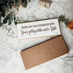 Handmade Wood Christmas Sign Santa Saw Your Instagram He Is Getting You Clothes And A Bible Mantel BandsCo Straps