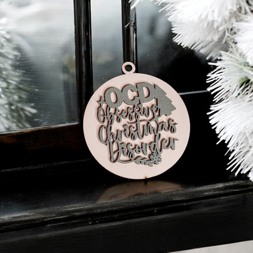 Handcrafted 3D Wooden Christmas Ornaments Imperfect OCD Style Limited Edition Tree Hanging Decor BandsCo Straps