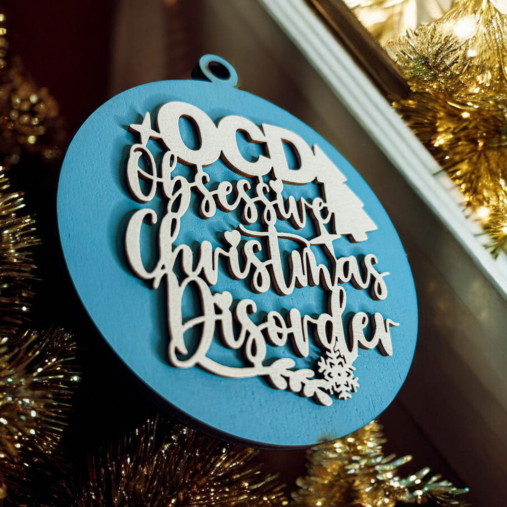 Handcrafted 3D Wooden Christmas Ornaments Imperfect OCD Style Limited Edition Tree Hanging Decor BandsCo Straps