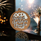 Handcrafted 3D Wooden Christmas Ornaments Imperfect OCD Style Limited Edition Tree Hanging Decor BandsCo Straps