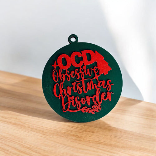 Handcrafted 3D Wooden Christmas Ornaments Imperfect OCD Style Limited Edition Tree Hanging Decor BandsCo Straps