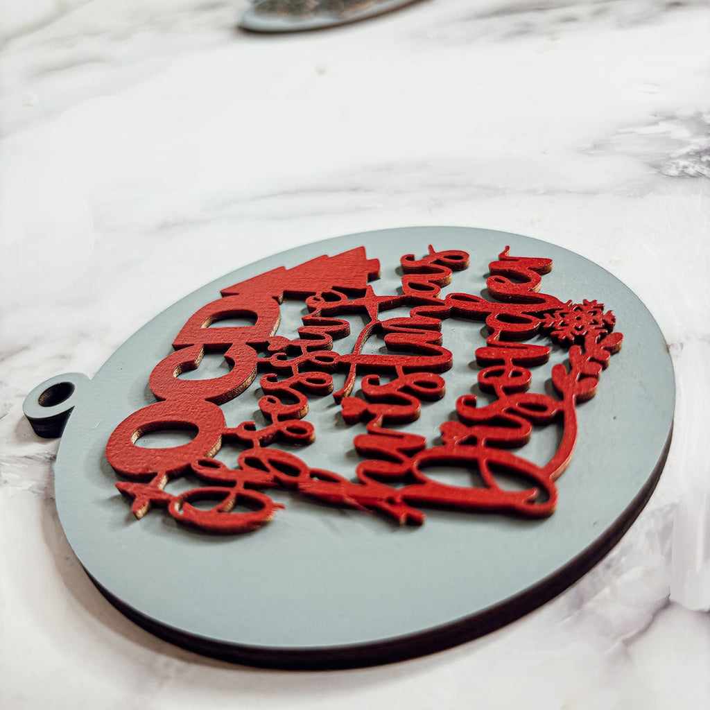 Handcrafted 3D Wooden Christmas Ornaments Imperfect OCD Style Limited Edition Tree Hanging Decor BandsCo Straps