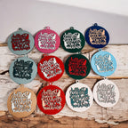 Imperfect Jolliest Handcrafted Wooden 3D Christmas Ornament Set Limited Edition Tree Decor BandsCo Straps