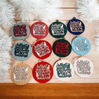 Imperfect Jolliest Handcrafted Wooden 3D Christmas Ornament Set Limited Edition Tree Decor BandsCo Straps
