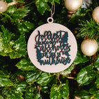 Imperfect Jolliest Handcrafted Wooden 3D Christmas Ornament Set Limited Edition Tree Decor BandsCo Straps