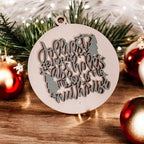 Imperfect Jolliest Handcrafted Wooden 3D Christmas Ornament Set Limited Edition Tree Decor BandsCo Straps
