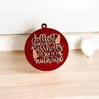 Imperfect Jolliest Handcrafted Wooden 3D Christmas Ornament Set Limited Edition Tree Decor BandsCo Straps