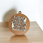 Imperfect Jolliest Handcrafted Wooden 3D Christmas Ornament Set Limited Edition Tree Decor BandsCo Straps