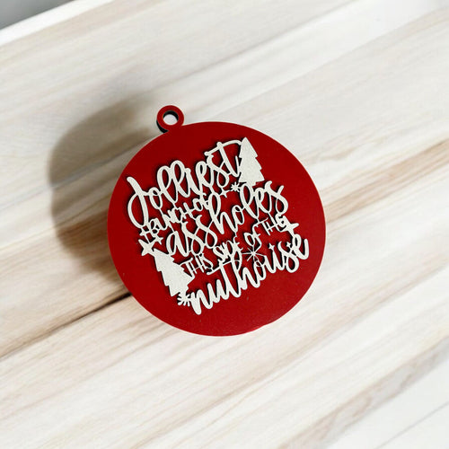Imperfect Jolliest Handcrafted Wooden 3D Christmas Ornament Set Limited Edition Tree Decor BandsCo Straps