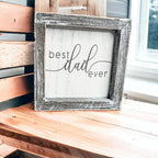 Best Dad Ever Wooden Framed Sign 5x5 Gift For Fathers Day Birthday Home Decor BandsCo Straps