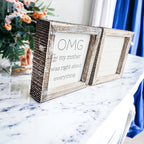 Funny Double Sided 6 Inch Wooden Mom Sign Desk Plaque Home Decor Gift For Mother BandsCo Straps
