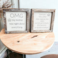 Funny Double Sided 6 Inch Wooden Mom Sign Desk Plaque Home Decor Gift For Mother BandsCo Straps