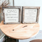 Funny Double Sided 6 Inch Wooden Mom Sign Desk Plaque Home Decor Gift For Mother BandsCo Straps
