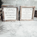 Funny Double Sided 6 Inch Wooden Mom Sign Desk Plaque Home Decor Gift For Mother BandsCo Straps