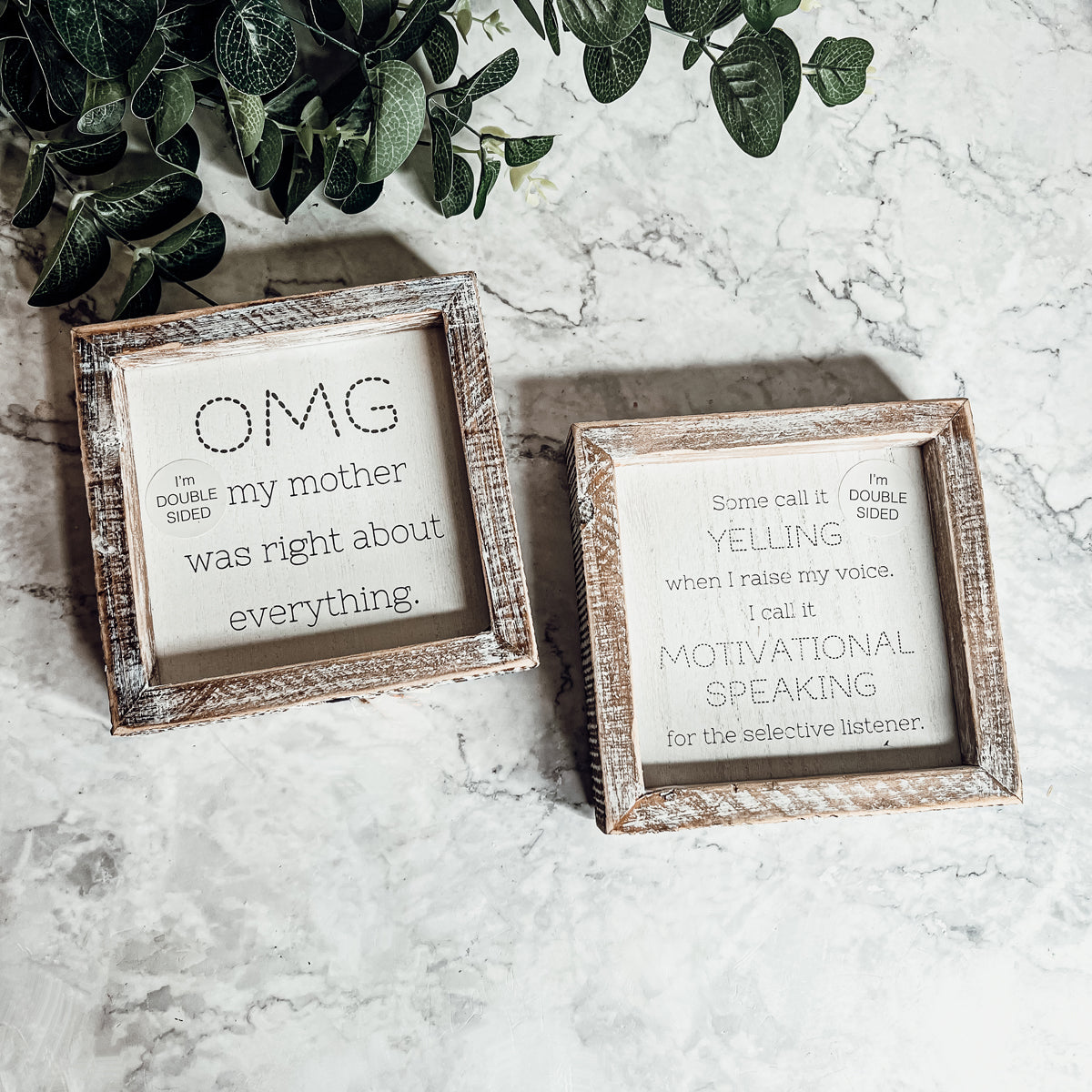 Funny Double Sided 6 Inch Wooden Mom Sign Desk Plaque Home Decor Gift For Mother BandsCo Straps
