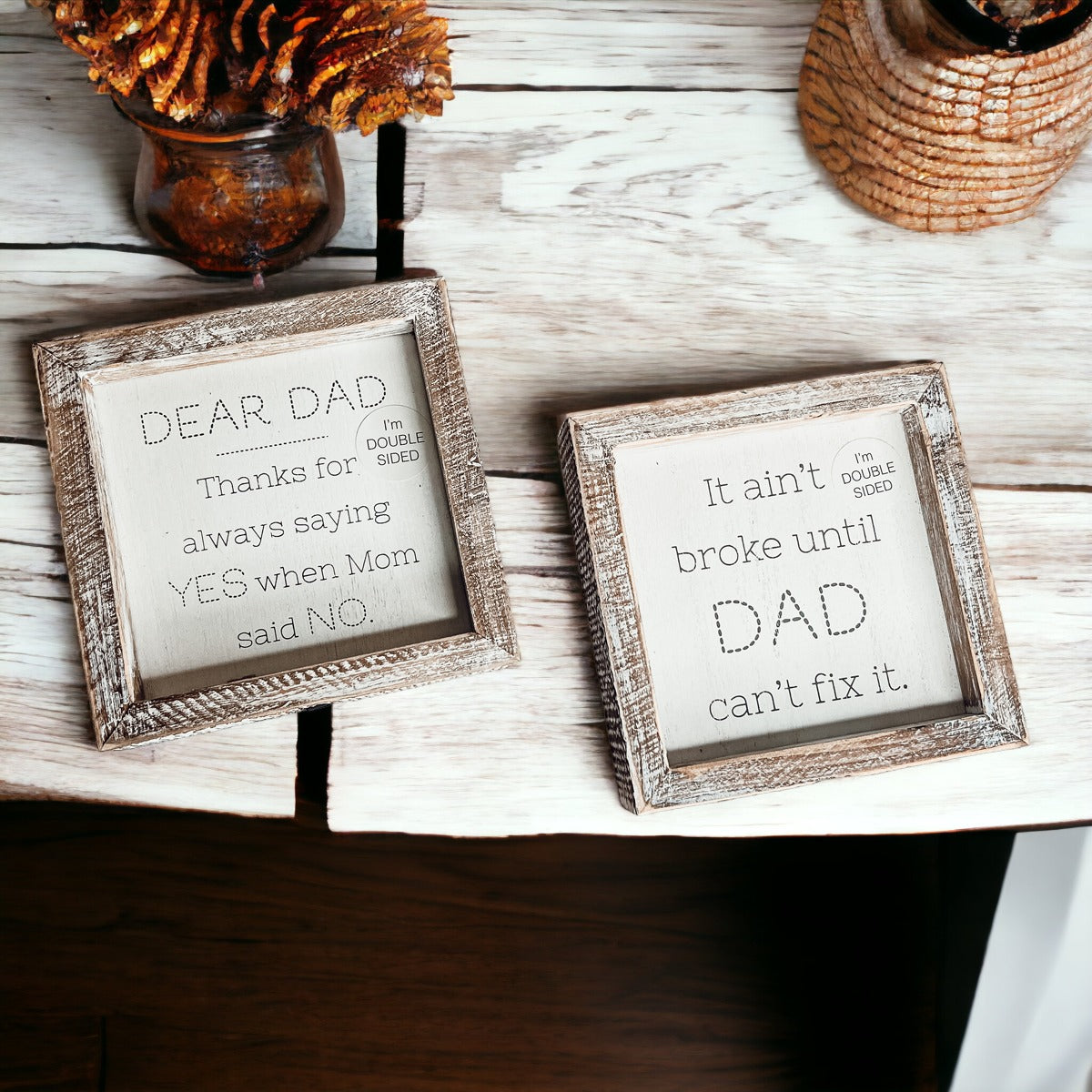 Dad Said Yes Double Sided 6 Inch Wooden Framed Sign Wedding Proposal Photo Prop Keepsake